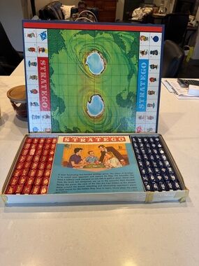 Complete Classic Board Game - Red and Blue Playing Pieces